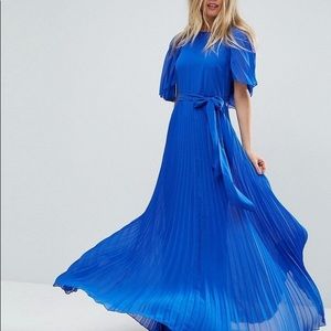 ASOS Flutter Sleeve Pleated Maxi Dress